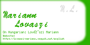 mariann lovaszi business card